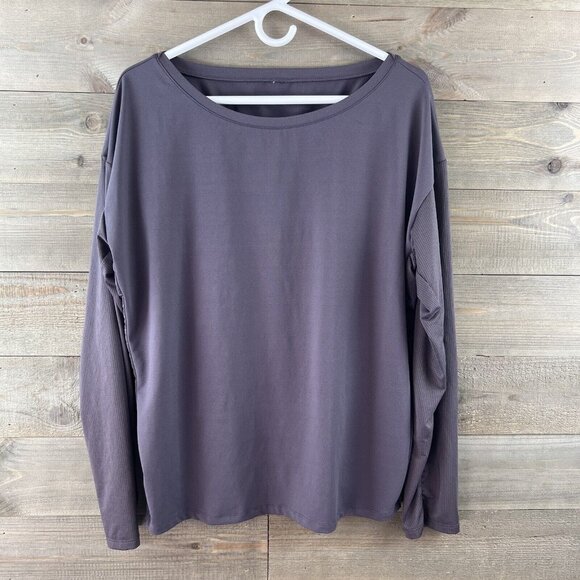 Fabletics Womens Shirt Long Sleeve Elastic Gathered Back Athletic Workout XL - Picture 1 of 7